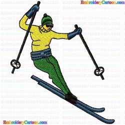 Ski 7 Embroidery Design