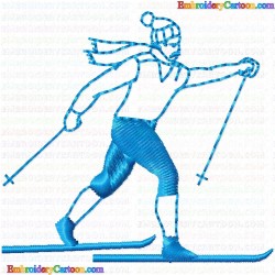 Ski 87 Embroidery Design