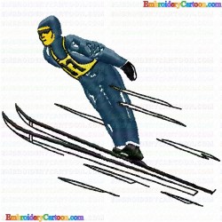 Ski 8 Embroidery Design