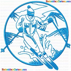 Ski 99 Embroidery Design