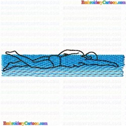 Swimming 13 Embroidery Design