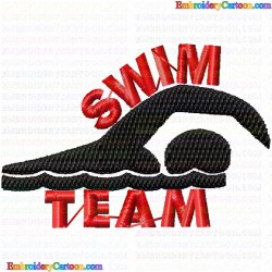 Swimming 4 Embroidery Design