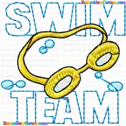 Swimming 7 Embroidery Design