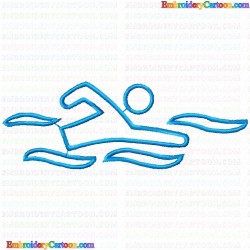 Swimming 9 Embroidery Design