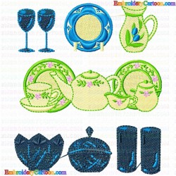 Teapots 100 Embroidery Design