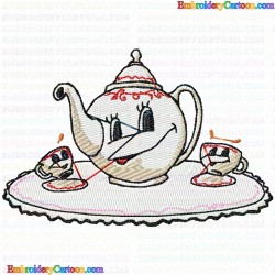 Teapots 123 Embroidery Design