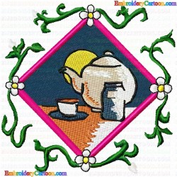 Teapots 135 Embroidery Design