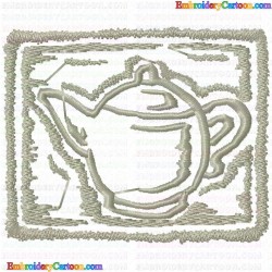 Teapots 150 Embroidery Design