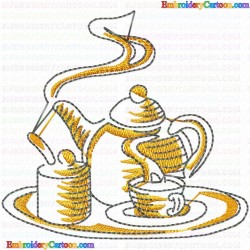 Teapots 153 Embroidery Design