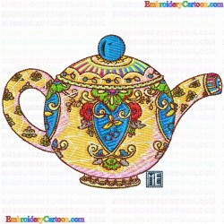 Teapots 157 Embroidery Design