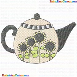 Teapots 3 Embroidery Design