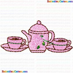 Teapots 42 Embroidery Design