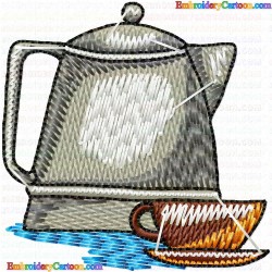 Teapots 45 Embroidery Design