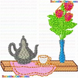 Teapots 48 Embroidery Design