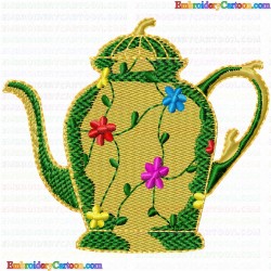 Teapots 63 Embroidery Design