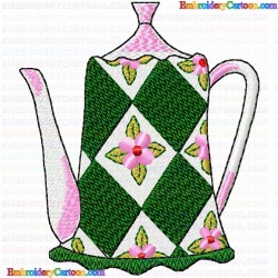 Teapots 70 Embroidery Design