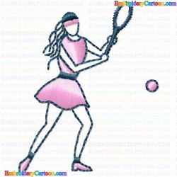 Tennis 16 Embroidery Design