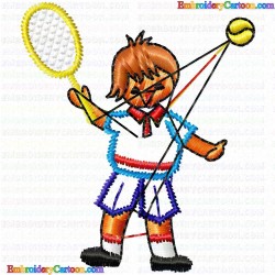 Tennis 17 Embroidery Design