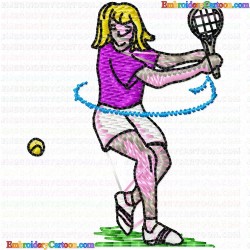 Tennis 32 Embroidery Design