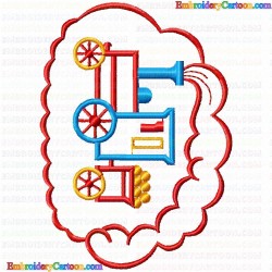 Trains 16 Embroidery Design