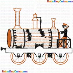 Trains 1 Embroidery Design