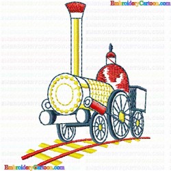 Trains 3 Embroidery Design