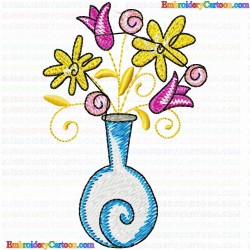 Vase for Flowers 111 Embroidery Design