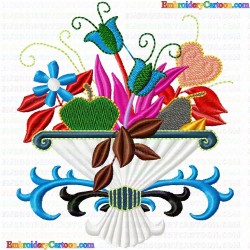 Vase for Flowers 130 Embroidery Design