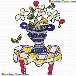 Vase for Flowers 33 Embroidery Design