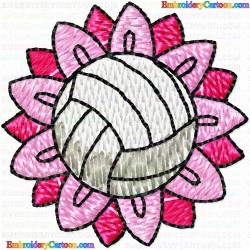 Volleyball 3 Embroidery Design