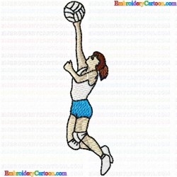 Volleyball 5 Embroidery Design