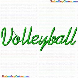 Volleyball 6 Embroidery Design