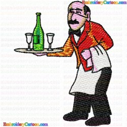 Waiter 2 Embroidery Design