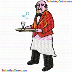 Waiter 5 Embroidery Design