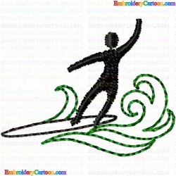 Waterskiing 1 Embroidery Design