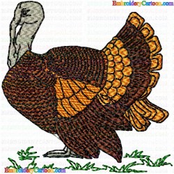 Wild Turkey Bird 10 Embroidery Design