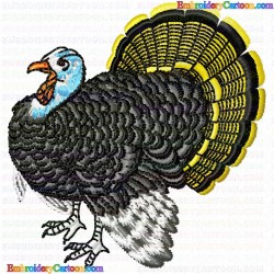 Wild Turkey Bird 11 Embroidery Design