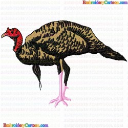 Wild Turkey Bird 12 Embroidery Design