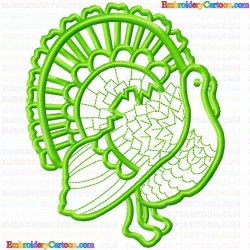 Wild Turkey Bird 13 Embroidery Design