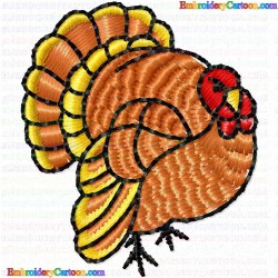 Wild Turkey Bird 2 Embroidery Design