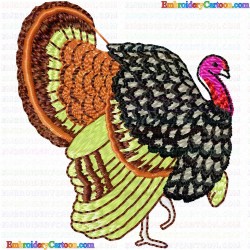 Wild Turkey Bird 4 Embroidery Design