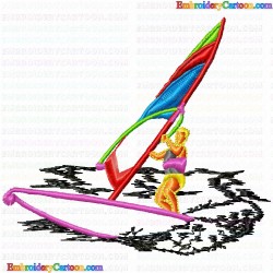 Windsurfing 2 Embroidery Design