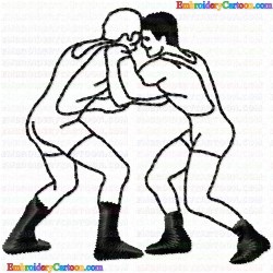 Wrestling 2 Embroidery Design